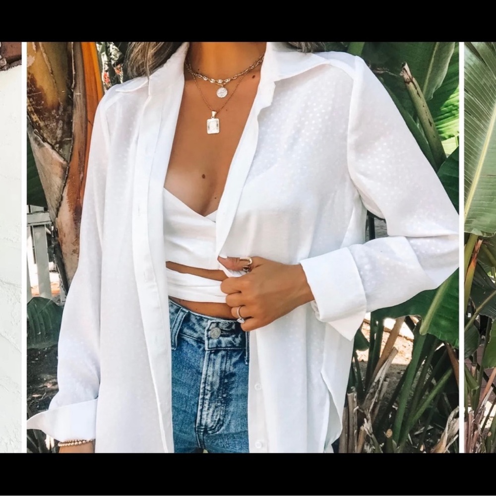 VICI X Jill Button Down Silk Blouse - Picture 3 of 3